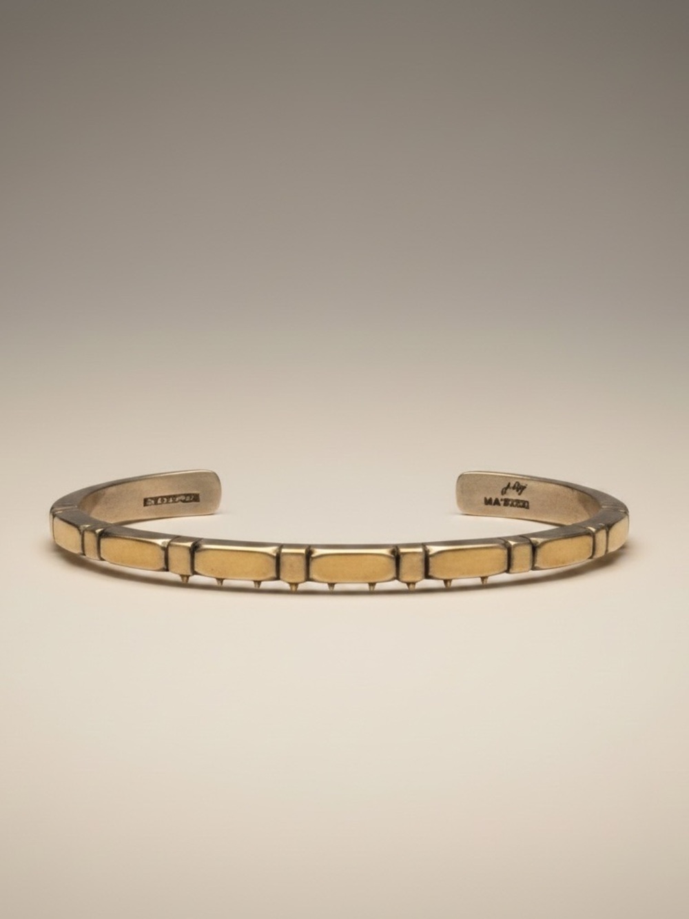 JONATHAN NEZ 14K Gold & Sterling Silver Vintage Navaho Artisan Bracelet